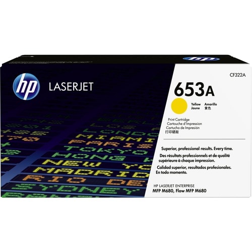 Cartouche de toner laser HP 653A d'origine - Jaune - 19900