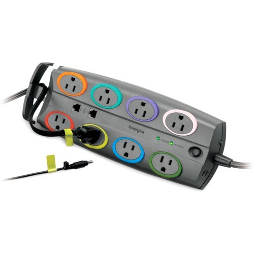 Kensington SmartSockets Color-Coded Eight-Outlet Adapter Model Surge P