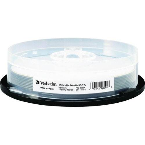 Verbatim BD-R XL 100GB 4X White Inkjet Printable, Hub Printa