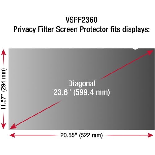 Filtre de confidentialité ViewSonic pour écran de protection noir