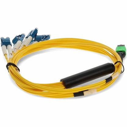 AddOn 10m MPO to 4xLC Duplex Fanout SMF Yellow Patch Cable For Juniper