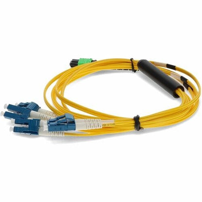AddOn 10m MPO to 4xLC Duplex Fanout SMF Yellow Patch Cable For Juniper