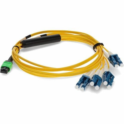AddOn 10m MPO to 4xLC Duplex Fanout SMF Yellow Patch Cable For Juniper