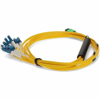 AddOn 10m MPO to 4xLC Duplex Fanout SMF Yellow Patch Cable For Juniper