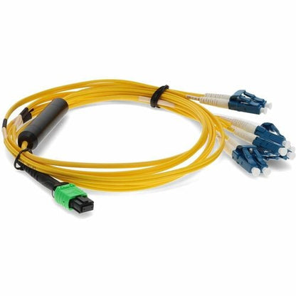 AddOn 10m MPO to 4xLC Duplex Fanout SMF Yellow Patch Cable For Juniper