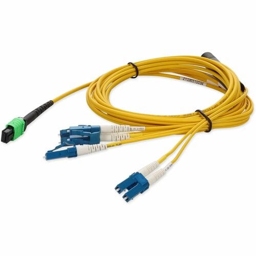 AddOn 3m MPO to 4xLC Duplex Fanout SMF Yellow Patch Cable For Juniper - 100% app