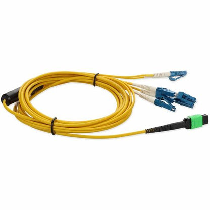 AddOn 3m MPO to 4xLC Duplex Fanout SMF Yellow Patch Cable For Juniper - 100% app