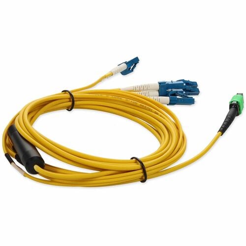 AddOn 3m MPO to 4xLC Duplex Fanout SMF Yellow Patch Cable For Juniper - 100% app
