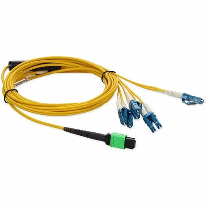 AddOn 3m MPO to 4xLC Duplex Fanout SMF Yellow Patch Cable For Juniper - 100% app