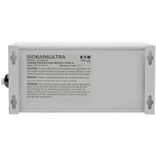 Protector contra sobretensiones Isobar de Tripp Lite, de metal, con 6 tomacorrientes, cable de 6 pies, 3330 julios