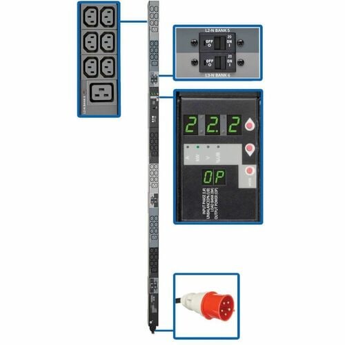PDU Tripp Lite par Eaton PDU3XMV6G32 42 prises avec compteur - IEC 60309 32 A