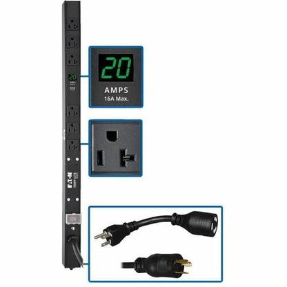 Unité de distribution d'alimentation (PDU) verticale avec compteur Tripp Lite by Eaton PDUMV20-24 - NEMA L5-20P - 6