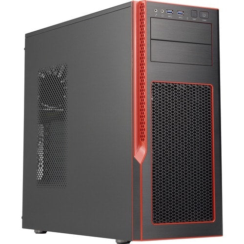Chasis Supermicro de torre media (negro/rojo) - Torre media - Negro, rojo -