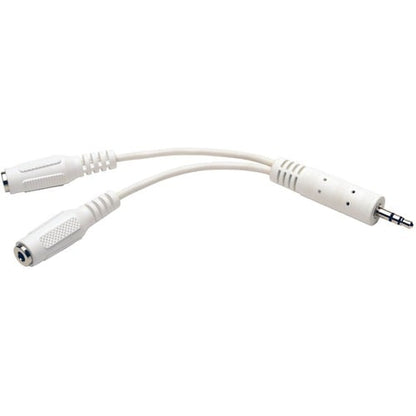 Tripp Lite 6in Mini Stereo Cable Adapter Y Splitter 3.5mm M to 2xF White 6\" - 6\" (152.40