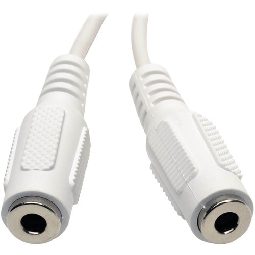 Tripp Lite 6in Mini Stereo Cable Adapter Y Splitter 3.5mm M to 2xF White 6\" - 6\" (152.40