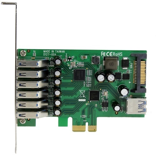 Tarjeta PCI Express USB 3.0 de 7 puertos StarTech.com - 5 Gbps - Estándar y de perfil bajo