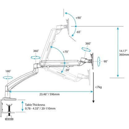StarTech.com Desk Mount Monitor Arm, Slim Profile,