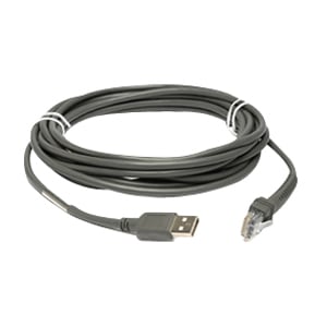 Zebra Straight Cable - 15 ft (4.57 m) USB Data Transfer Cable - First End: 1 x 4