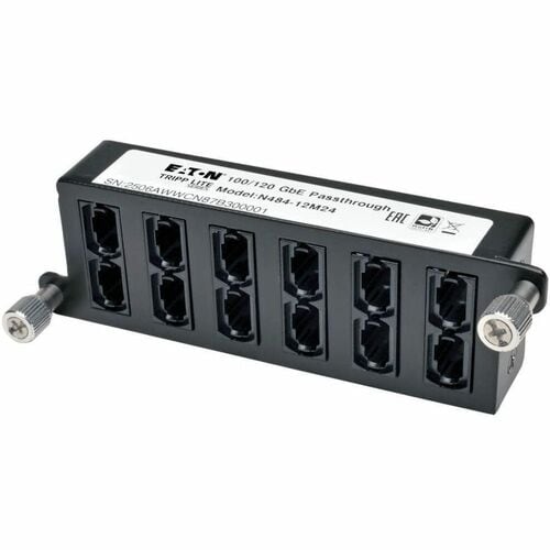 Casete de paso de 100 Gb/120 Gb de Tripp Lite, 12 MTP/MPO de 24 fibras, 24 MTP, 24 puertos