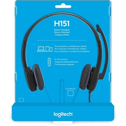 Logitech H151 Stereo Headset with Rotating Boom Mi