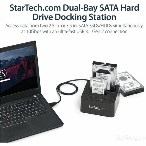 Base de conexión SATA USB 3.1 de 2 bahías, generación 2, sin herramientas y sin bandeja con UASP