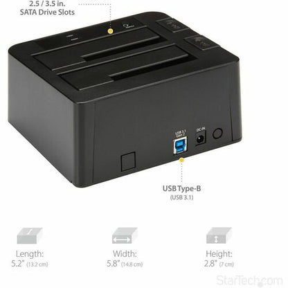 Base de conexión SATA USB 3.1 de 2 bahías, generación 2, sin herramientas y sin bandeja con UASP