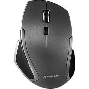 Souris sans fil Verbatim Deluxe à 6 boutons et LED bleue pour ordinateur portable - Graphite