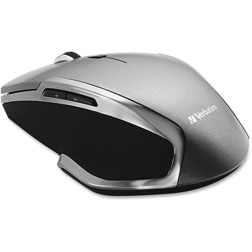 Souris sans fil Verbatim Deluxe à 6 boutons et LED bleue pour ordinateur portable - Graphite