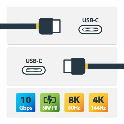 Cable USB C StarTech.com - 1 m - USB 3.1 (10 Gbps) - 4K - USB-IF - Carga