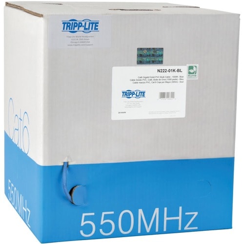 Câble UTP solide en PVC CMR CAT 6 Tripp Lite 1000 pieds bleu 1000 pieds