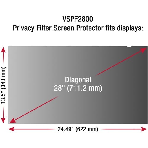 Filtre de confidentialité ViewSonic - Pour écran large 28"