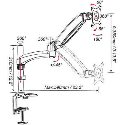 Support de fixation pour moniteur Amer Mounts HYDRA1