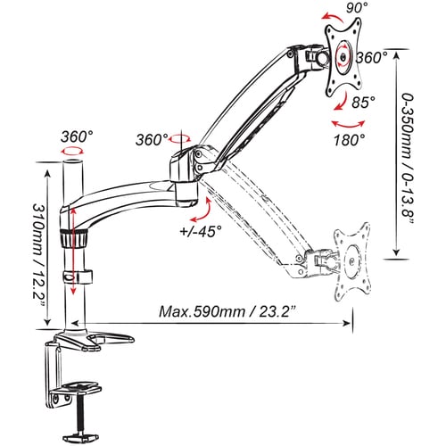 Support de fixation pour moniteur Amer Mounts HYDRA1