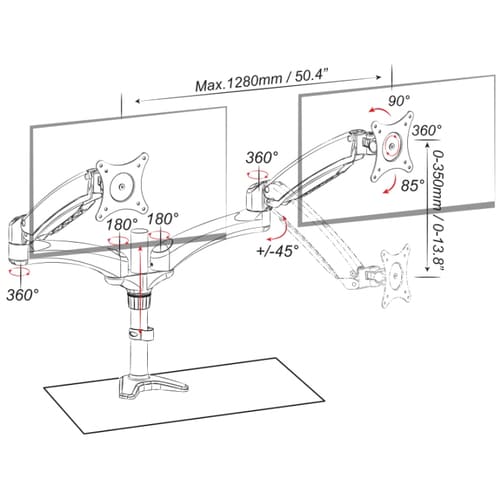 Support de fixation pour moniteur Amer Mounts HYDRA2