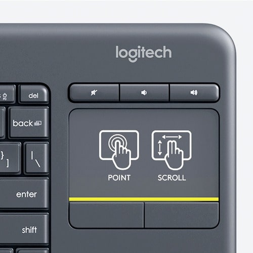 Teclado táctil inalámbrico para TV Logitech K400 Plus con fácil control multimedia