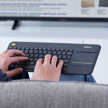 Teclado táctil inalámbrico para TV Logitech K400 Plus con fácil control multimedia