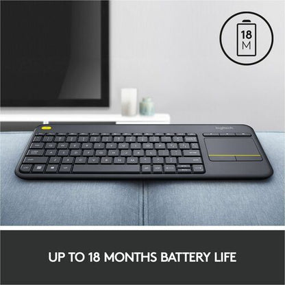 Clavier sans fil Logitech K400 Plus Touchpad - Connectivité sans fil - Interface USB