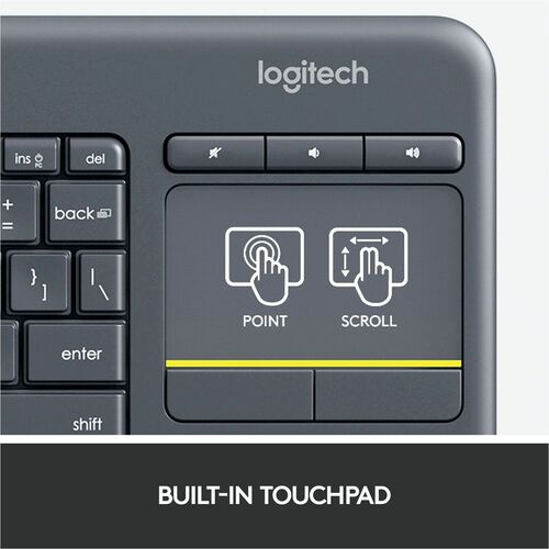 Clavier sans fil Logitech K400 Plus Touchpad - Connectivité sans fil - Interface USB