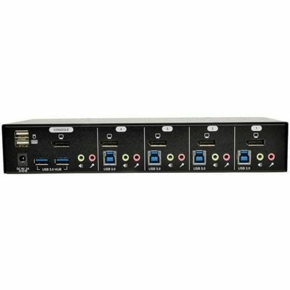 4-PORT DISPLAYPORT KVM SWITCH WITH AUDIO CABLES AND USB 3.0 SUPER
