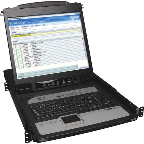 Commutateur KVM IP Tripp Lite par Eaton NetDirector 16 ports, montage en rack 1U, avec écran LCD 19 pouces