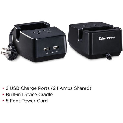 Cyber Power CyberPower USB Chargers - 2 x USB, 2 x AC Power - 5 ft (1.