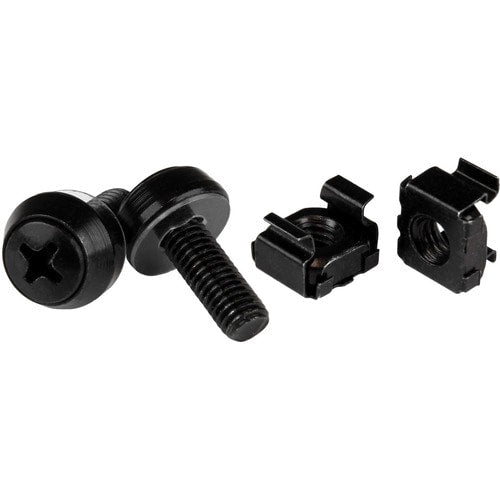 StarTech.com M6 x 12mm - Screws and Cage Nuts - 50 Pack, Black - M6 Mo