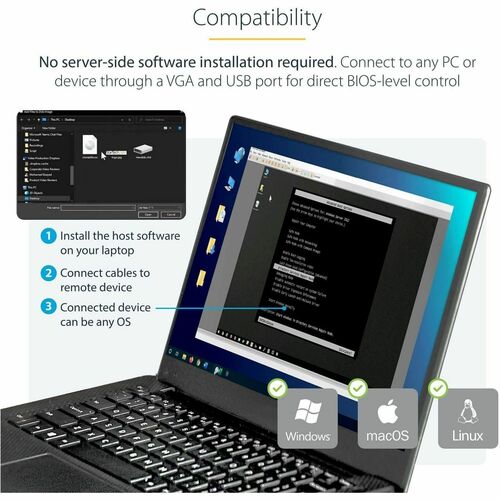 PORTABLE KVM CONSOLE VGA USB CRASH CART ADAPTER