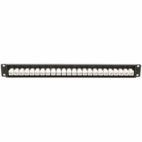 Panel de conexión de 24 puertos Cat6a de Tripp Lite con alimentación pasante para montaje en rack RJ45 Ethernet 1U - 24