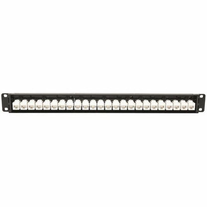 Panel de conexión de 24 puertos Cat6a de Tripp Lite con alimentación pasante para montaje en rack RJ45 Ethernet 1U - 24