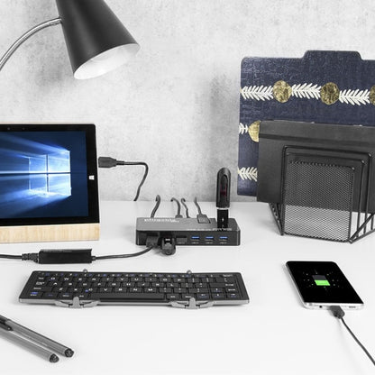 Hub USB Plugable, 10 ports - USB 3.0 5 Gbit/s avec adaptateur secteur 48 W et deux ports rabattables