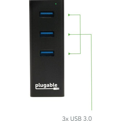 Hub USB enfichable avec Ethernet, hub alimenté par bus USB 3.0 à 3 ports