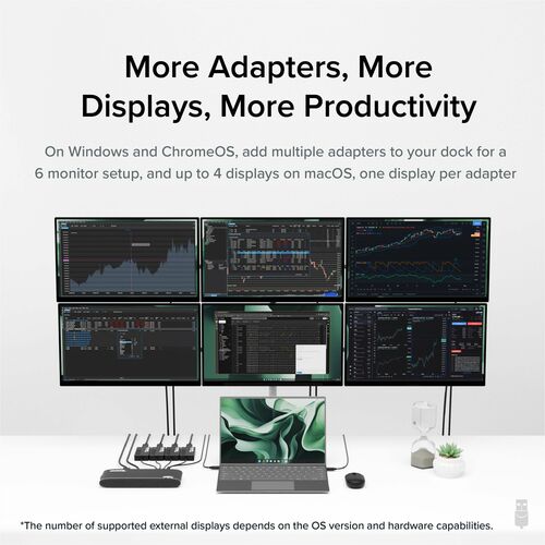 Adaptador DisplayPort USB 3.0 4K enchufable para varios monitores