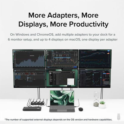 Adaptador DisplayPort USB 3.0 4K enchufable para varios monitores