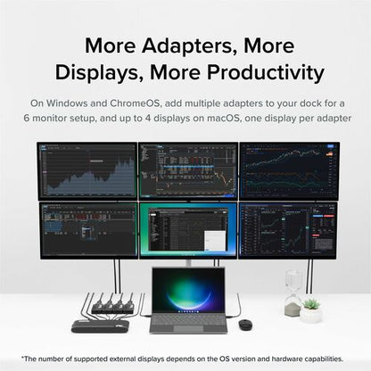 Adaptador HDMI/DVI/VGA USB 3.0 enchufable para varios monitores